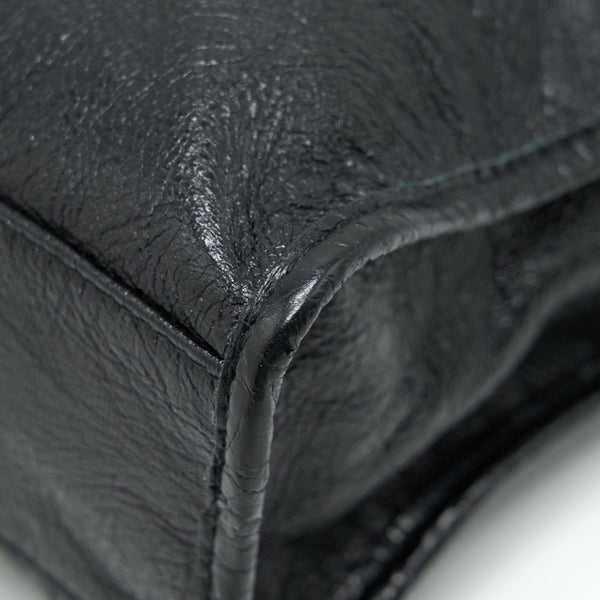 Side view of Balenciaga handbag Black premium designer bag