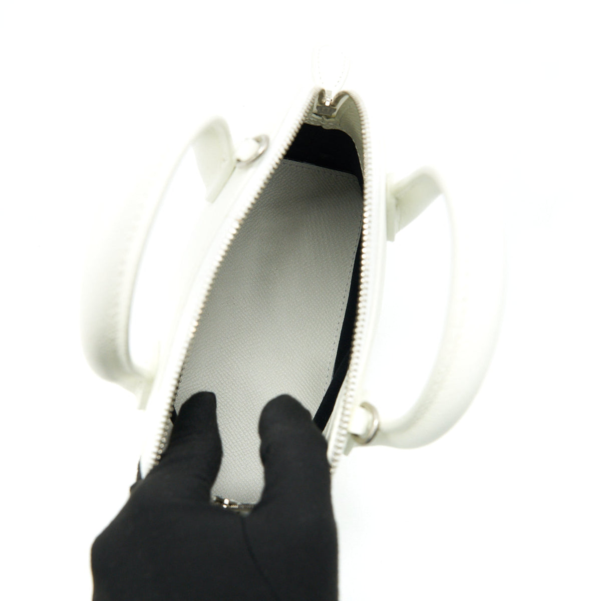 Side view of Balenciaga handbag White premium designer bag