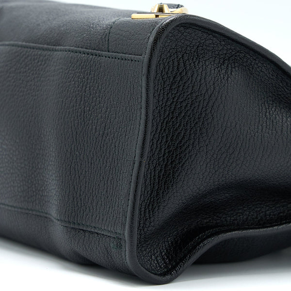 Side view of Balenciaga handbag Black premium designer bag