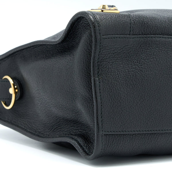 Balenciaga authentic luxury handbag Black leather craftsmanship