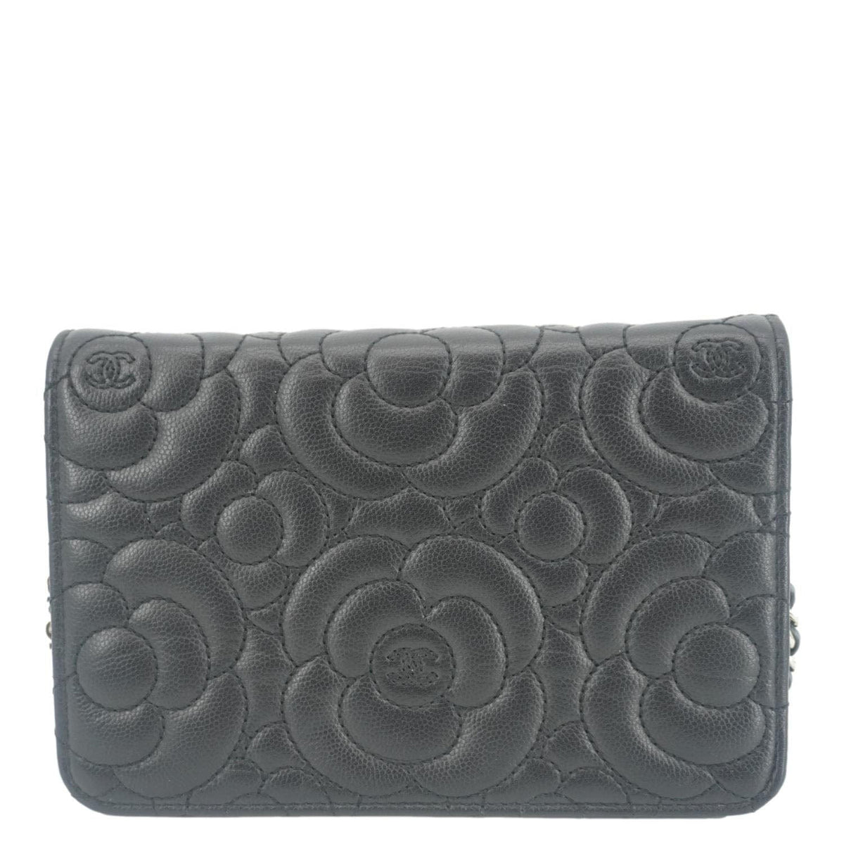Chanel Wallets? Chanel Camellia Caviar Leather Wallet on Chain Shoulder Bag Black Premium Leather Designer Wallet