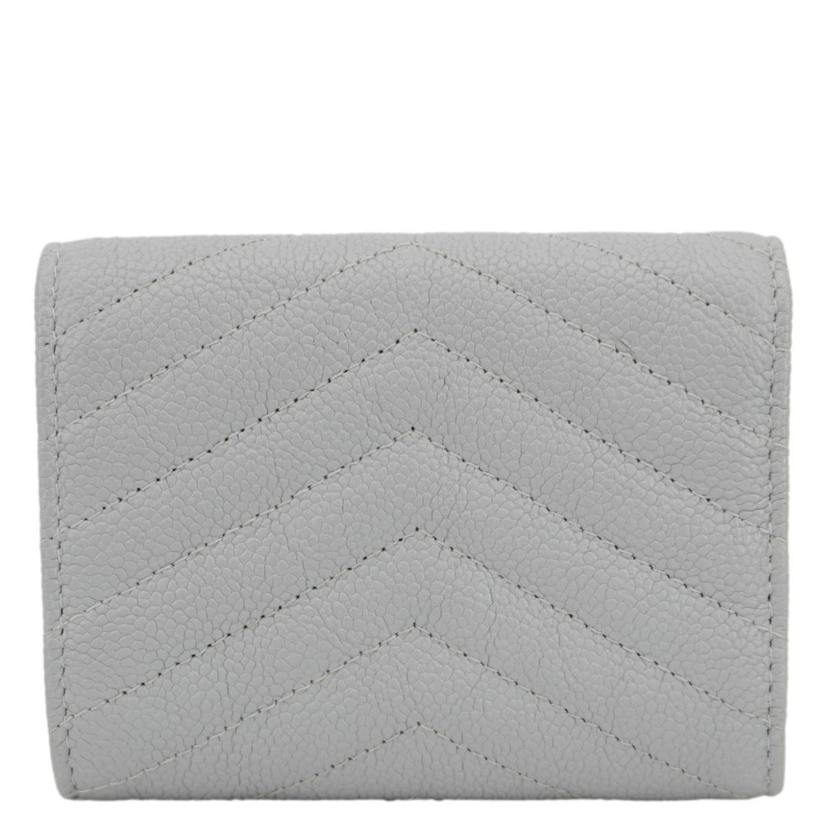 Chanel Wallets? Chanel Envelope Flap Chevron Caviar Leather Compact Wallet Grey Compact Luxury Card Wallet