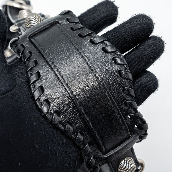 Side view of Balenciaga handbag Black premium designer bag
