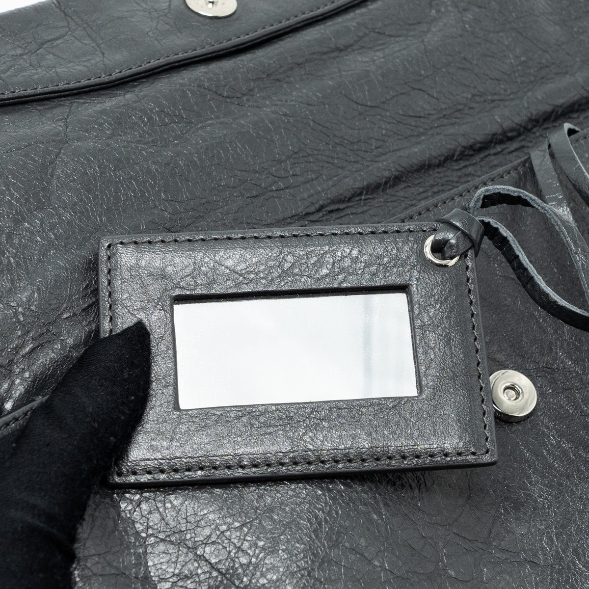 Balenciaga designer handbag leather closeup detail