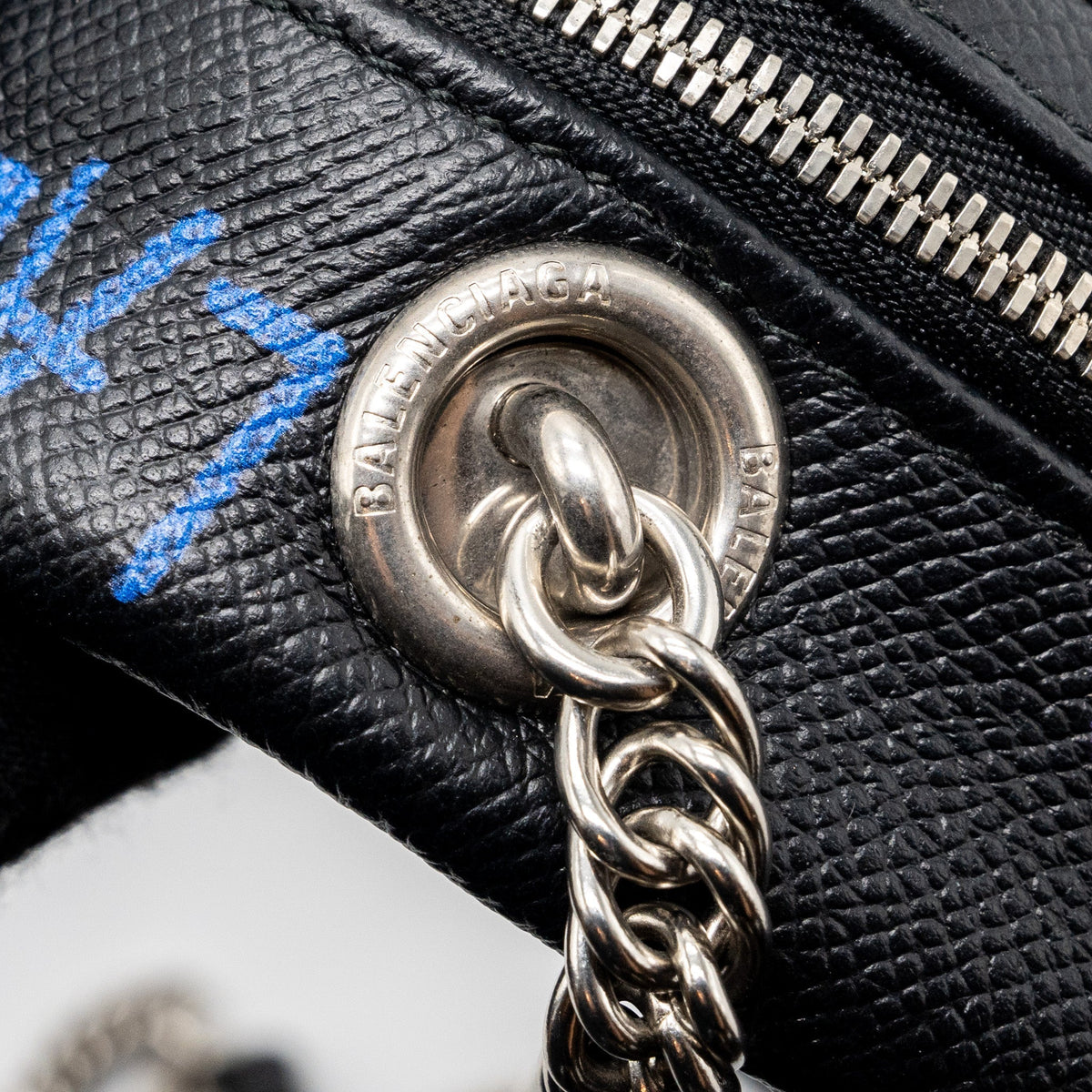 Balenciaga designer handbag leather closeup detail