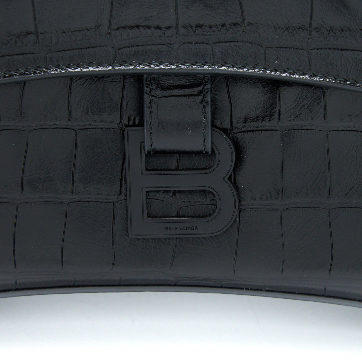 Side view of Balenciaga handbag Black premium designer bag