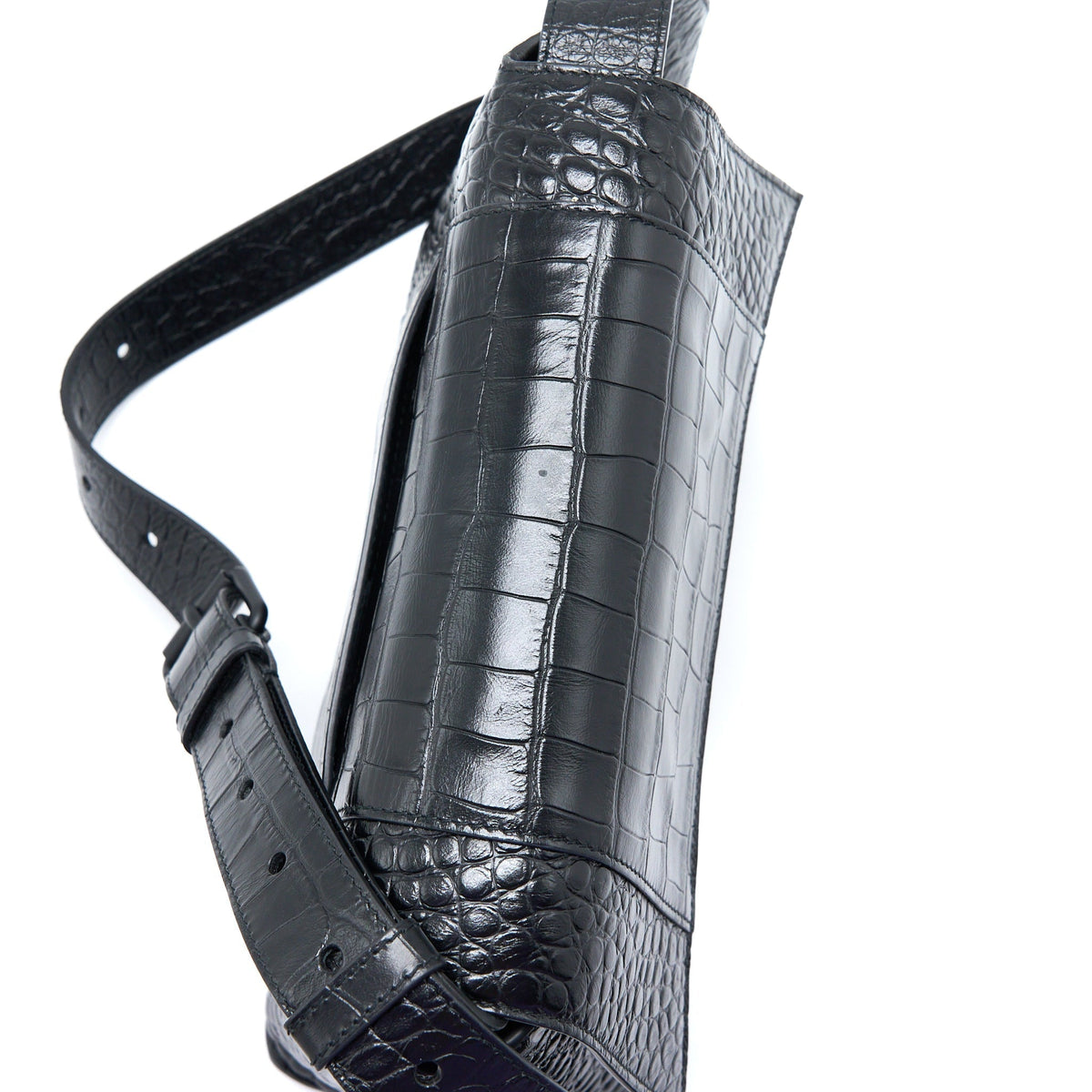 Side view of Balenciaga handbag Black premium designer bag