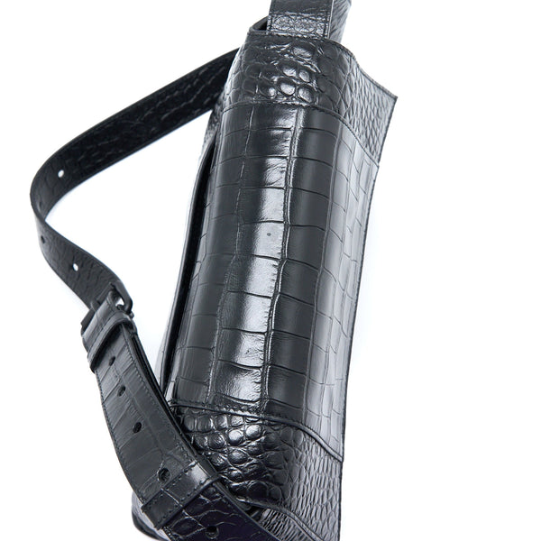 Side view of Balenciaga handbag Black premium designer bag