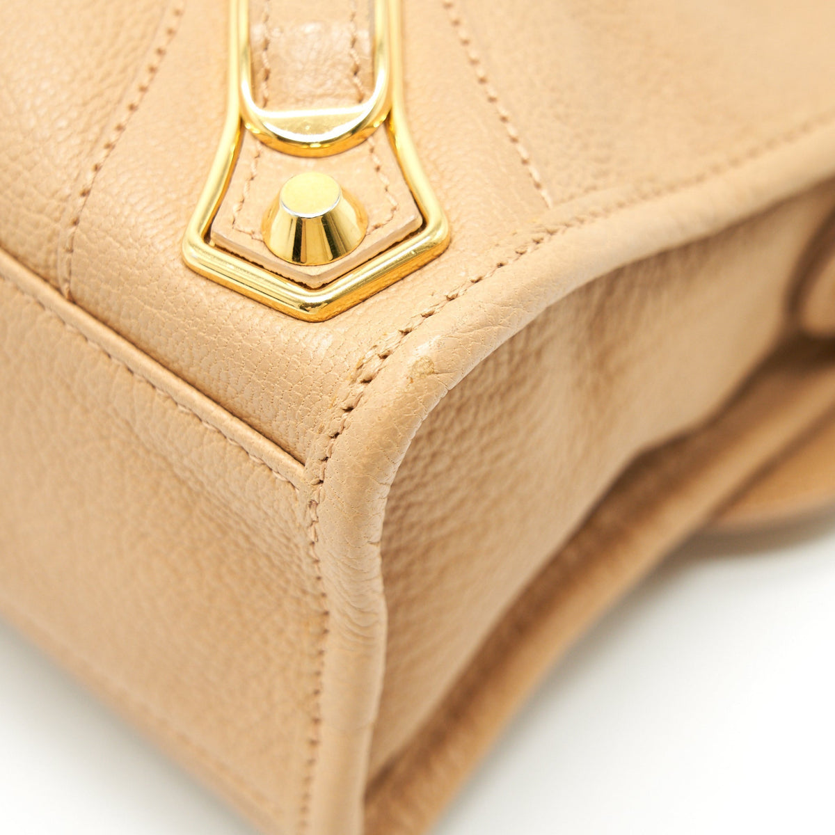Balenciaga authentic luxury handbag Beige leather craftsmanship