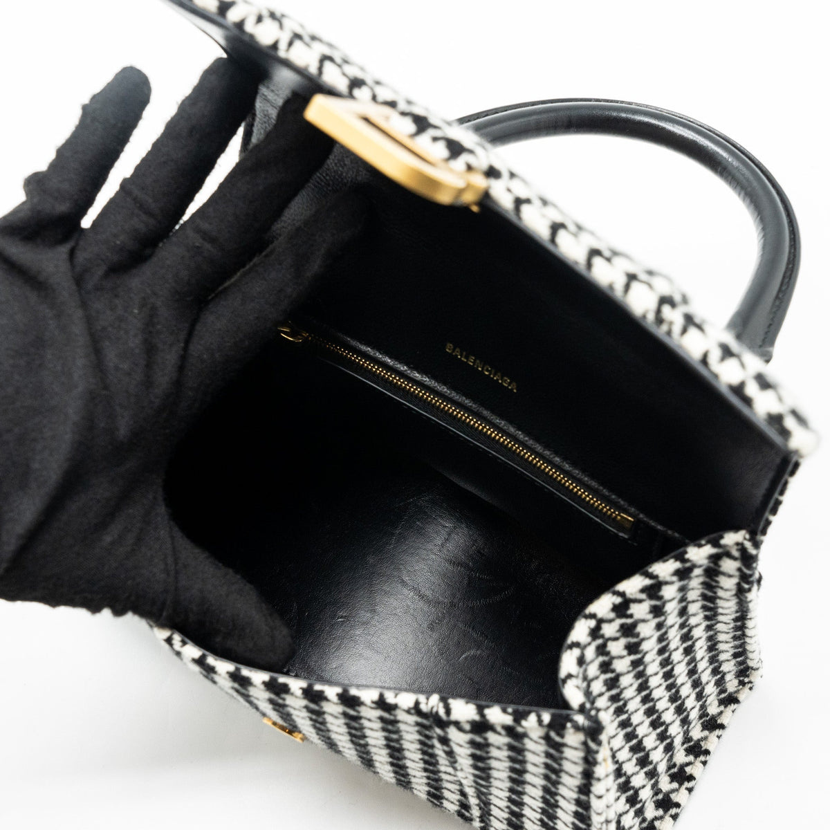 Balenciaga authentic luxury handbag Black leather craftsmanship