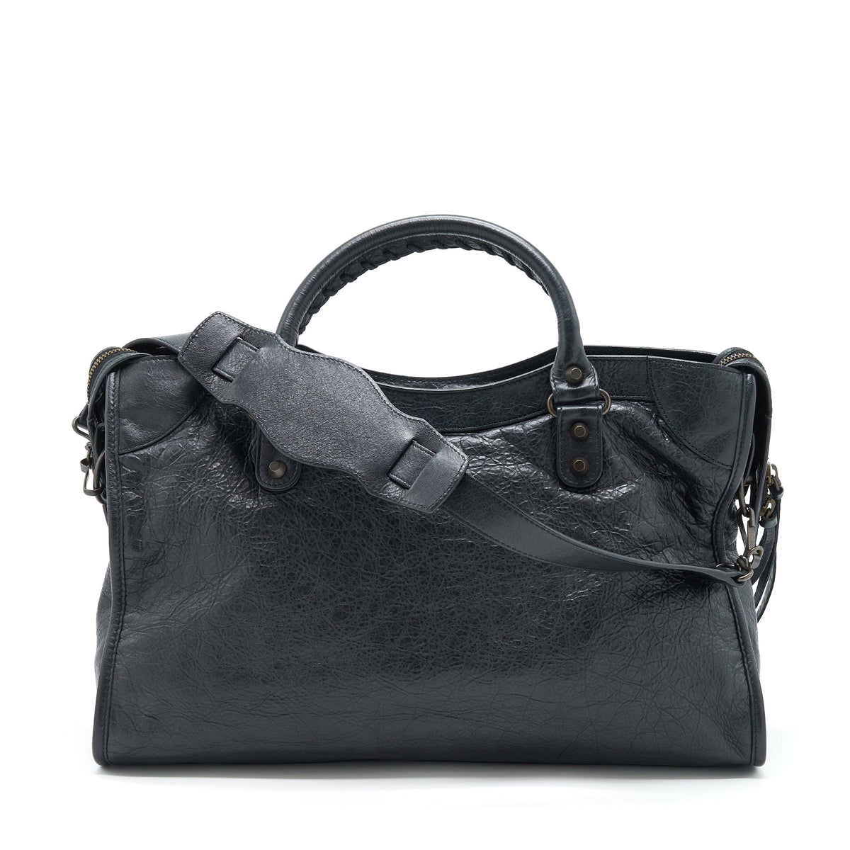 Balenciaga designer handbag leather closeup detail
