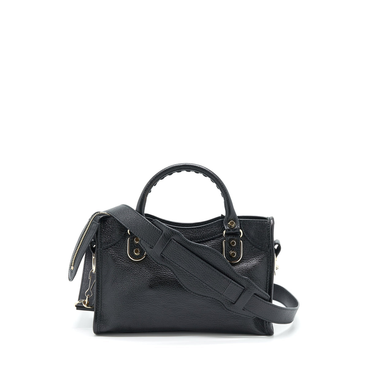Balenciaga authentic luxury handbag Black leather craftsmanship