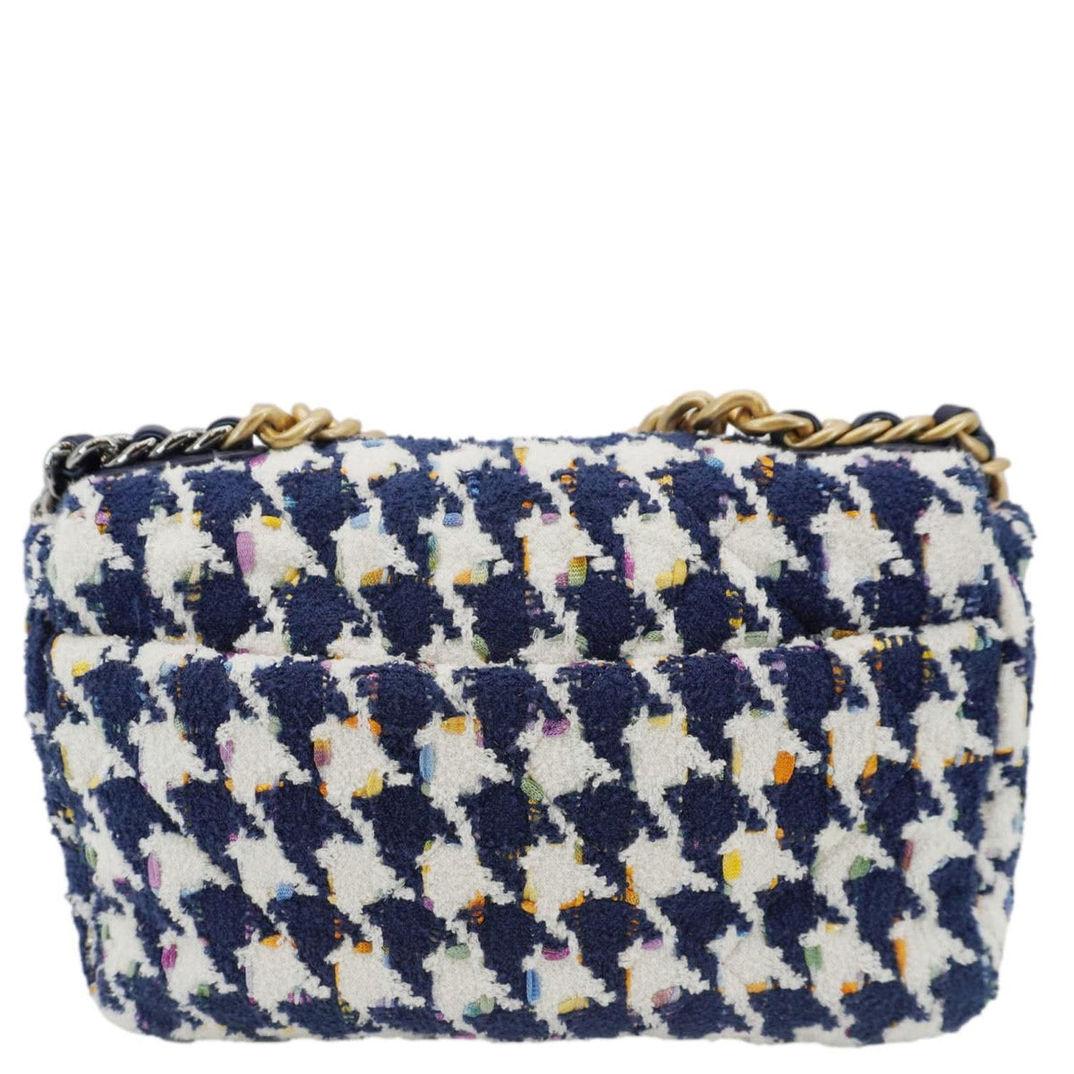 Chanel Bags Chanel 19 Flap Medium Quilted Tweed Hobo Bag Navy Blue Luxury Designer Leather Handbag
