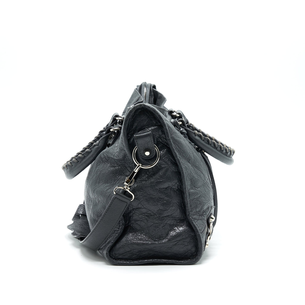 Balenciaga authentic luxury handbag Grey leather craftsmanship