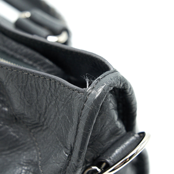 Balenciaga authentic luxury handbag Grey leather craftsmanship