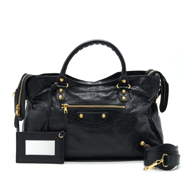 Balenciaga women's handbag Black luxury designer leather