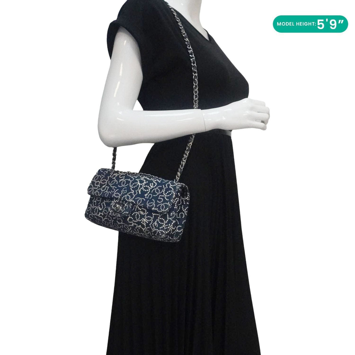 Chanel Bags Chanel Coco Mark No 5 Icon Canvas Chain Shoulder Bag Navy Blue Luxury Designer Leather Handbag