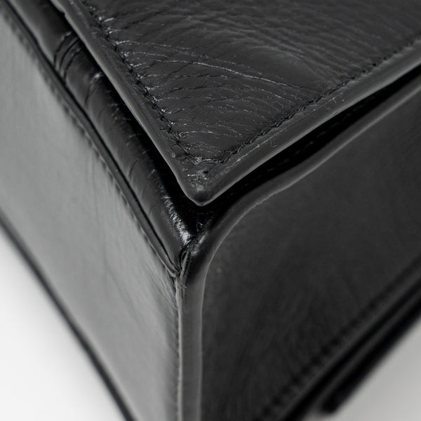 Side view of Balenciaga handbag Black premium designer bag