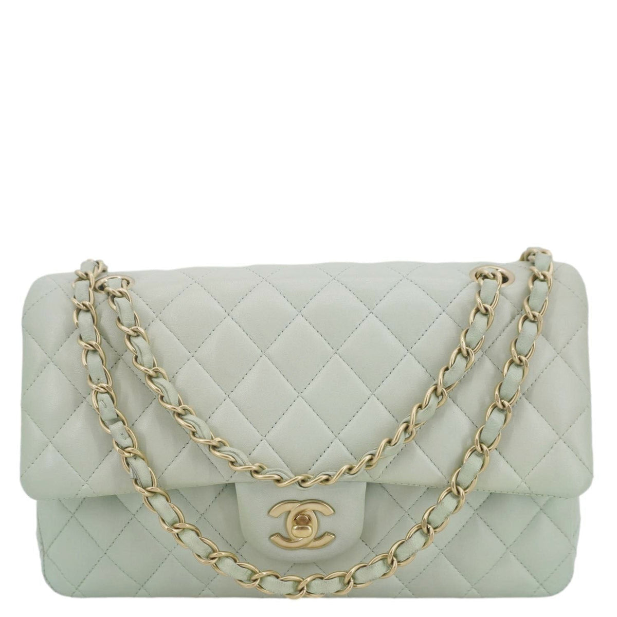 Chanel Bags Chanel Classic Double Flap Small Quilted Leather Shoulder Bag Light Green Elegant Everyday Designer Handbag