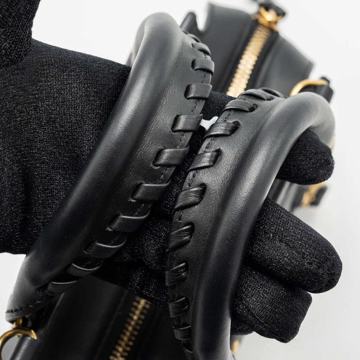 Side view of Balenciaga handbag Black premium designer bag