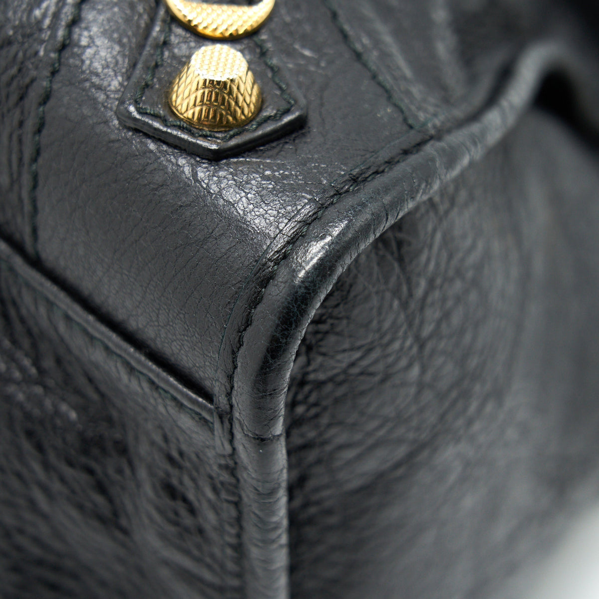 Side view of Balenciaga handbag Black premium designer bag