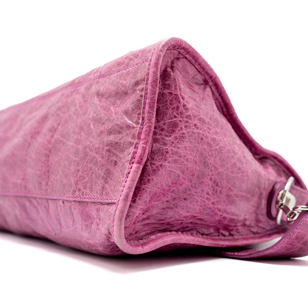 Side view of Balenciaga handbag Pink premium designer bag
