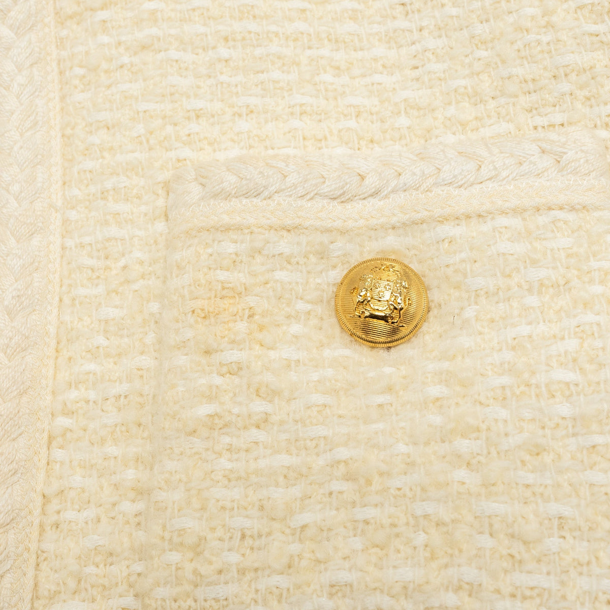 Celine Jackets? Celine Size 34 Tweed Jacket Wool Cotton White Stylish Everyday Designer Outerwear