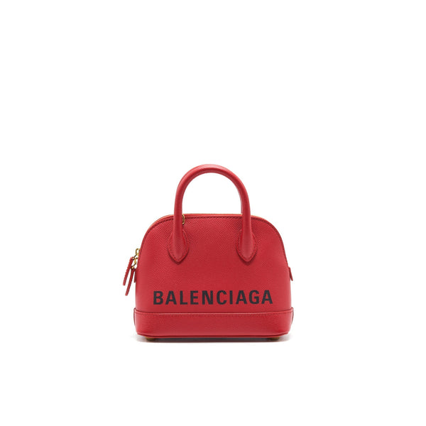 Balenciaga authentic luxury handbag Red leather craftsmanship
