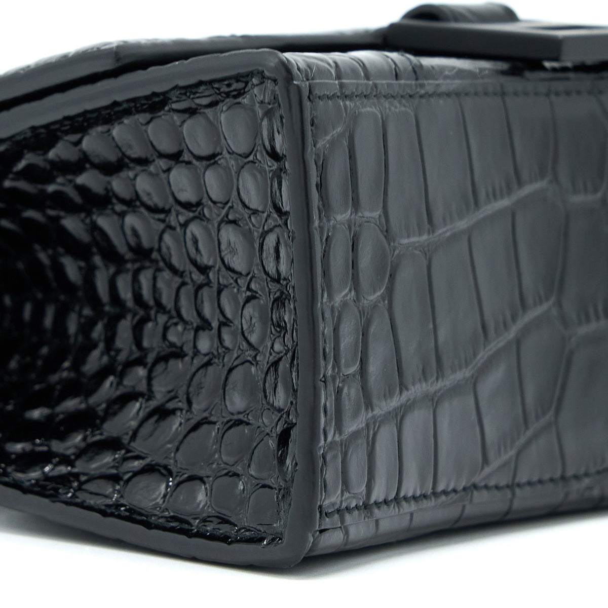 Side view of Balenciaga handbag Black premium designer bag