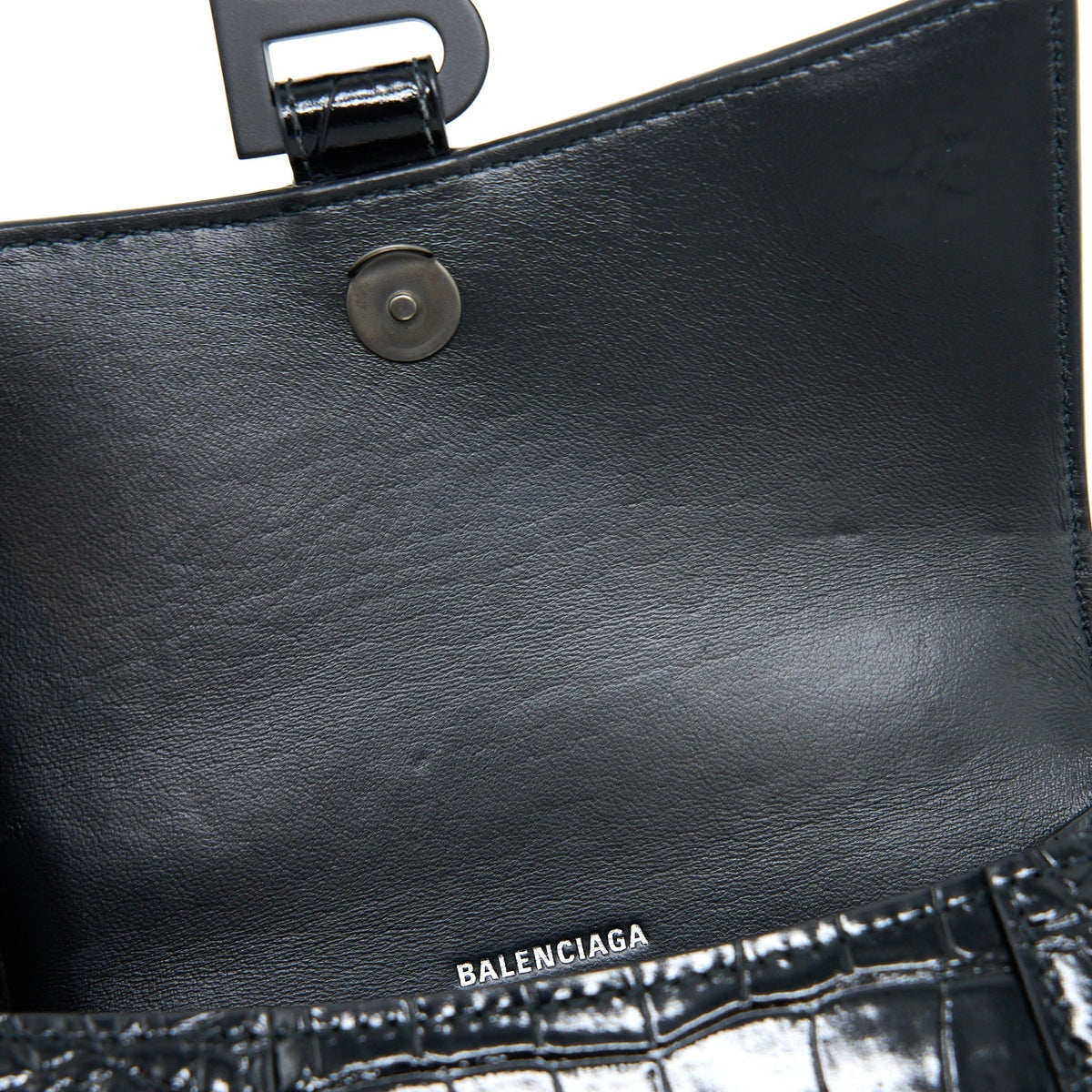 Side view of Balenciaga handbag Black premium designer bag