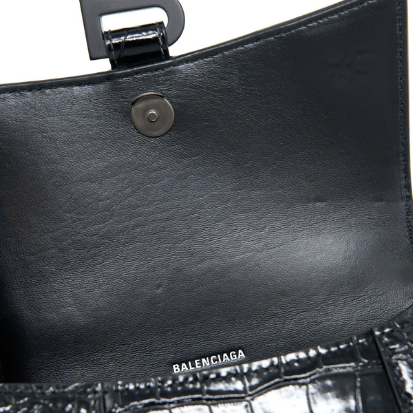 Side view of Balenciaga handbag Black premium designer bag