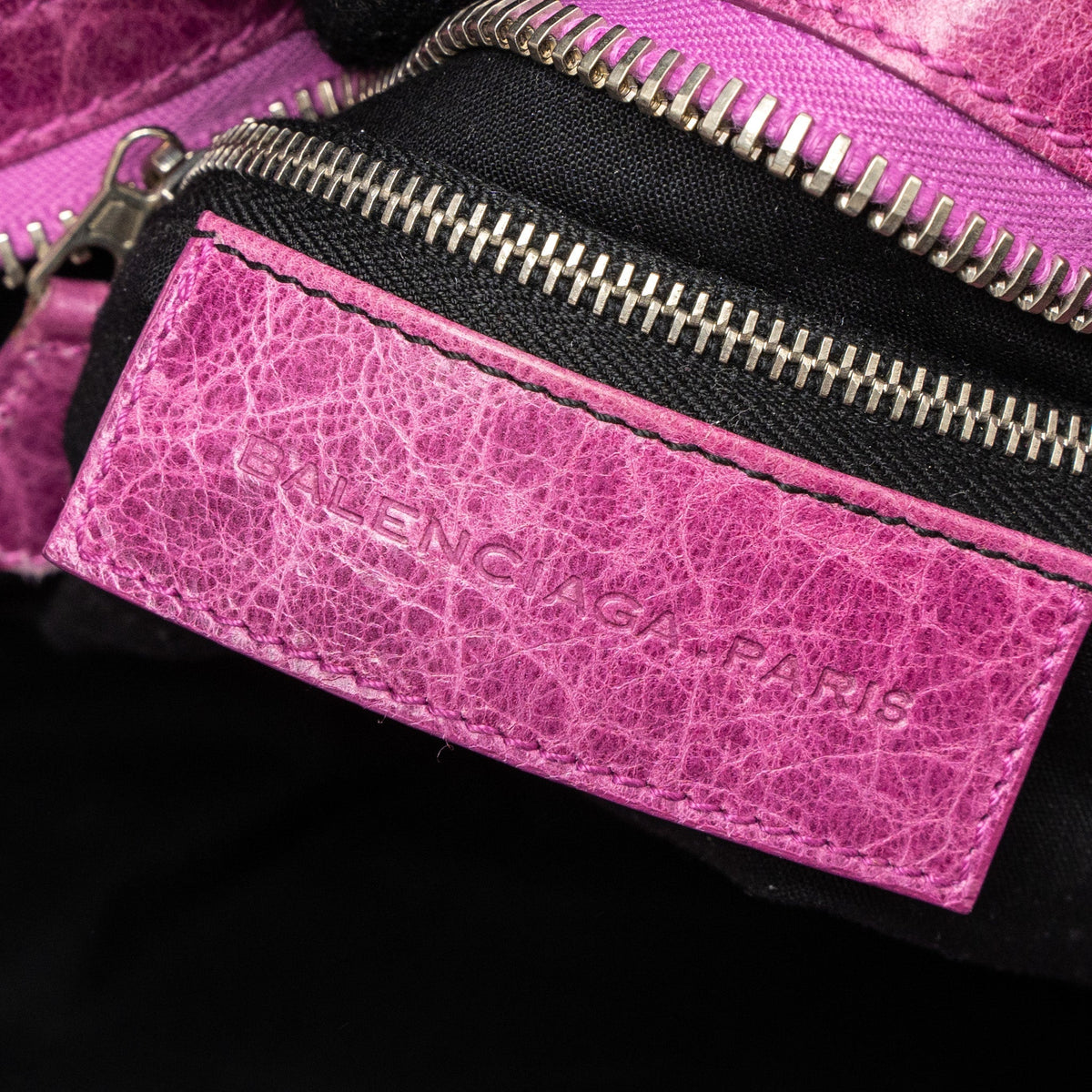 Balenciaga designer handbag leather closeup detail