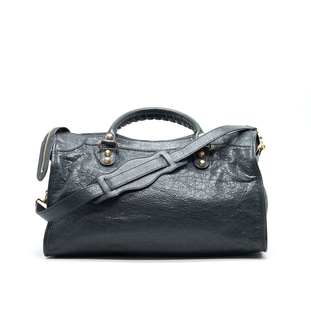 Side view of Balenciaga handbag Grey premium designer bag