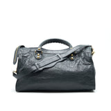 Side view of Balenciaga handbag Grey premium designer bag