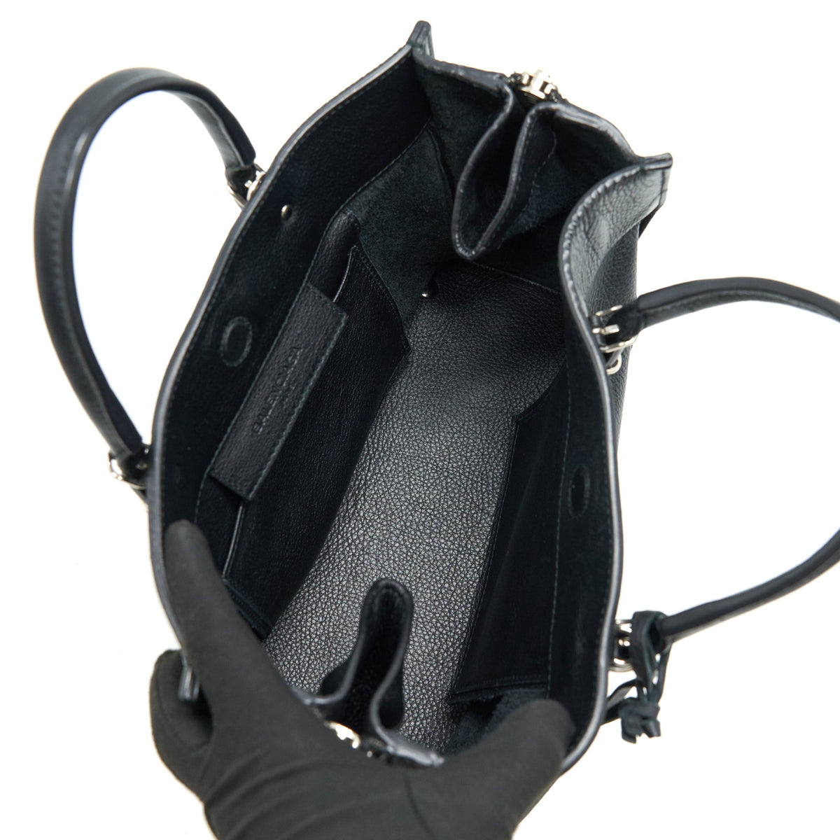 Balenciaga designer handbag leather closeup detail