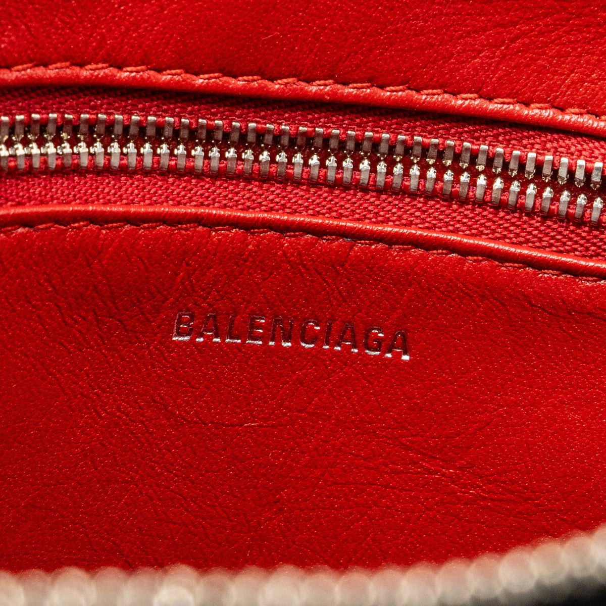 Balenciaga designer handbag calf closeup detail