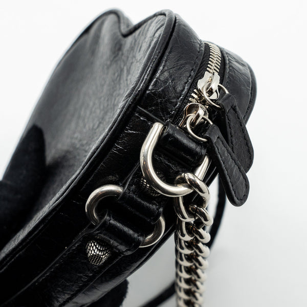 Side view of Balenciaga handbag Black premium designer bag