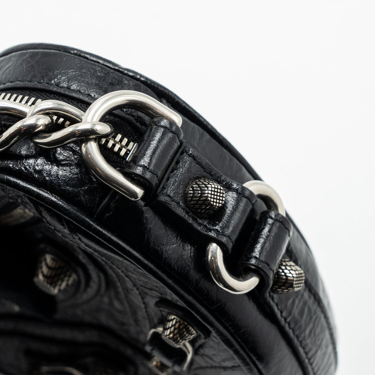 Balenciaga designer handbag leather closeup detail