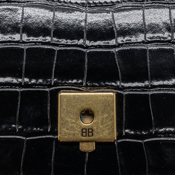 Side view of Balenciaga handbag Black premium designer bag