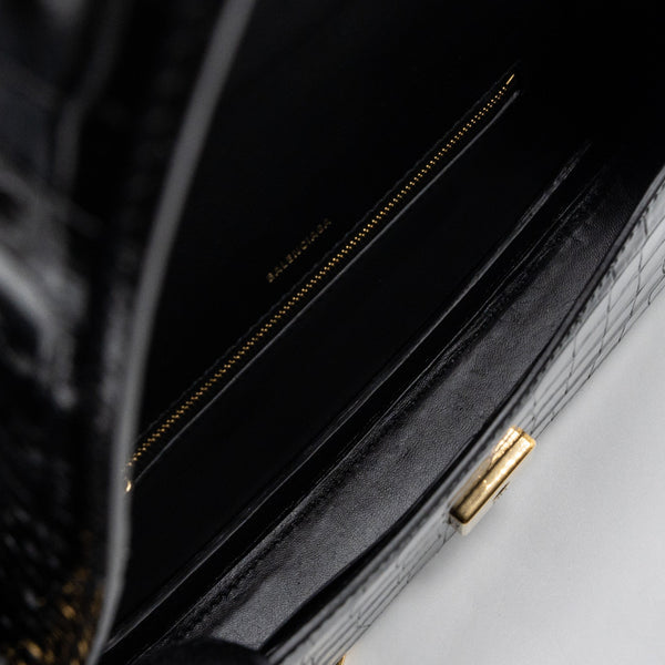 Balenciaga authentic luxury handbag Black leather craftsmanship