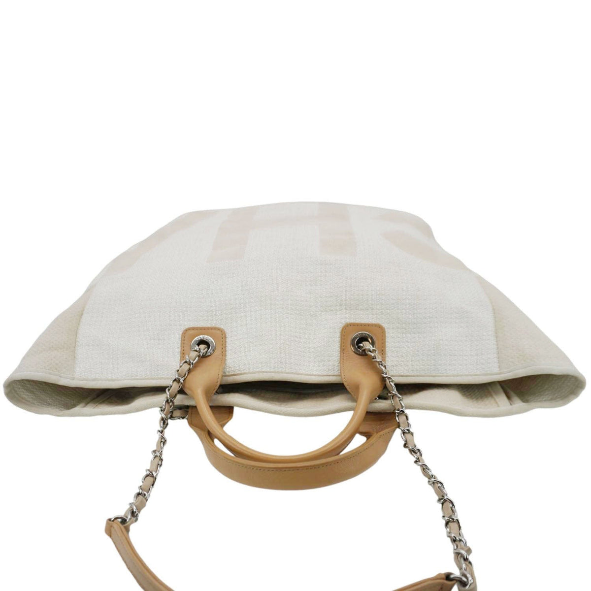 Chanel Bags Chanel Deauville Large Logo printed Canvas Tote Bag Cream Premium Designer Shoulder Bag