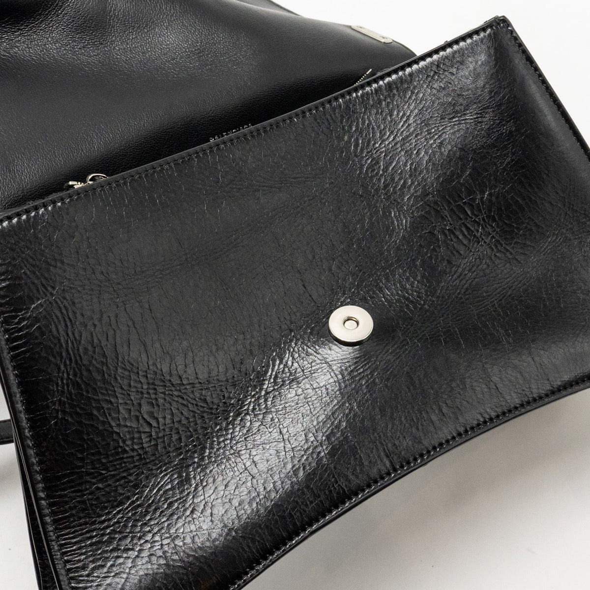 Balenciaga authentic luxury handbag Black leather craftsmanship