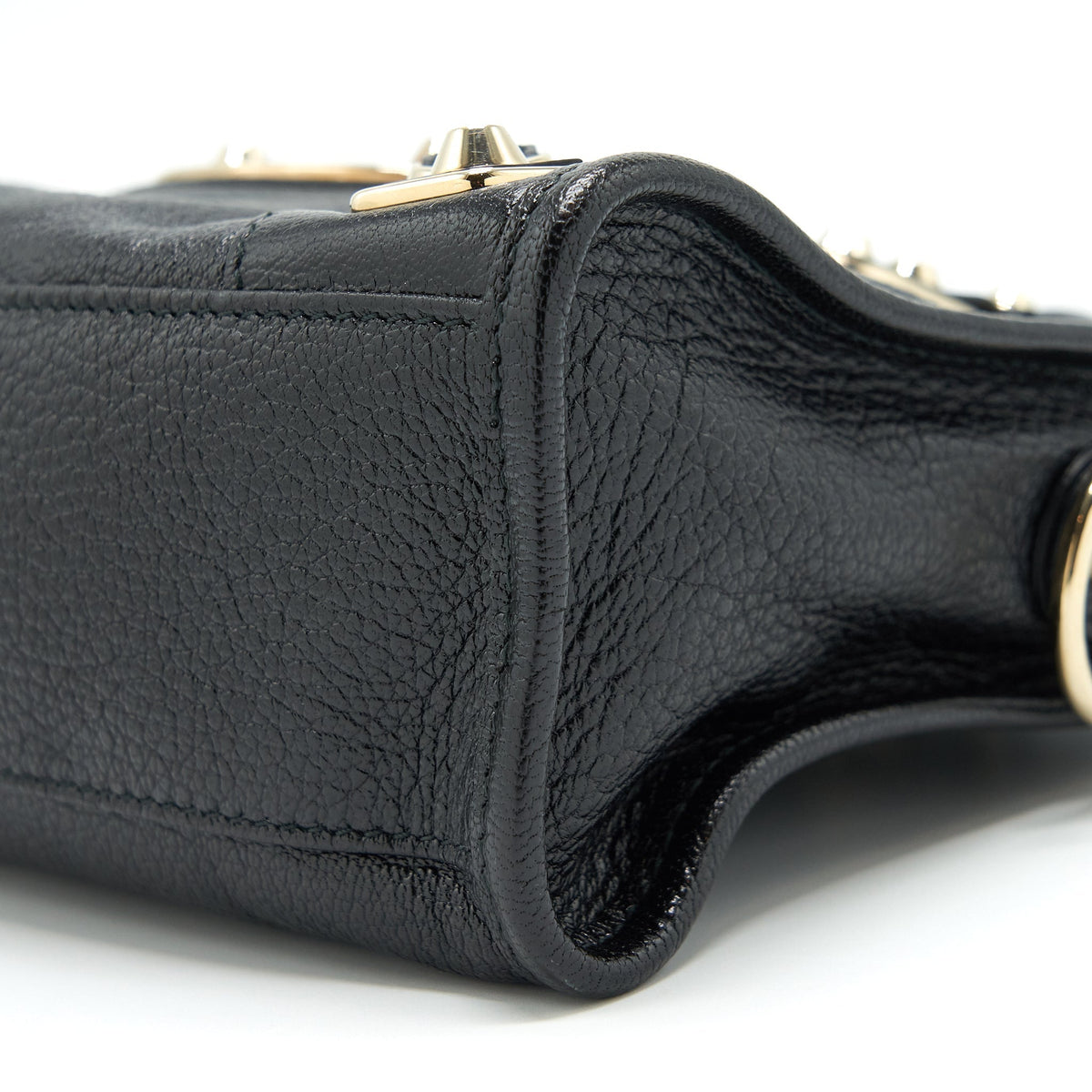 Side view of Balenciaga handbag Black premium designer bag