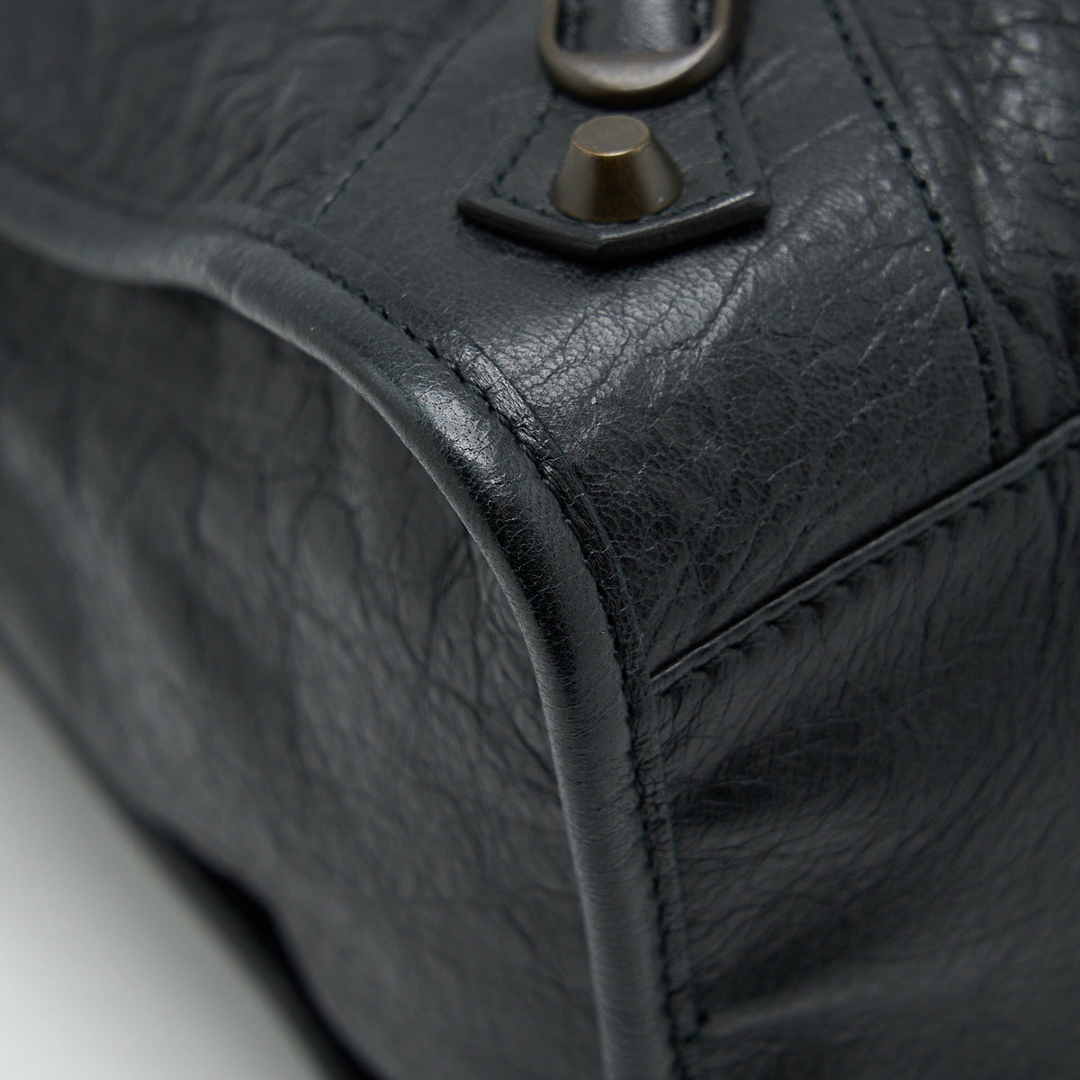 Balenciaga authentic luxury handbag Black leather craftsmanship