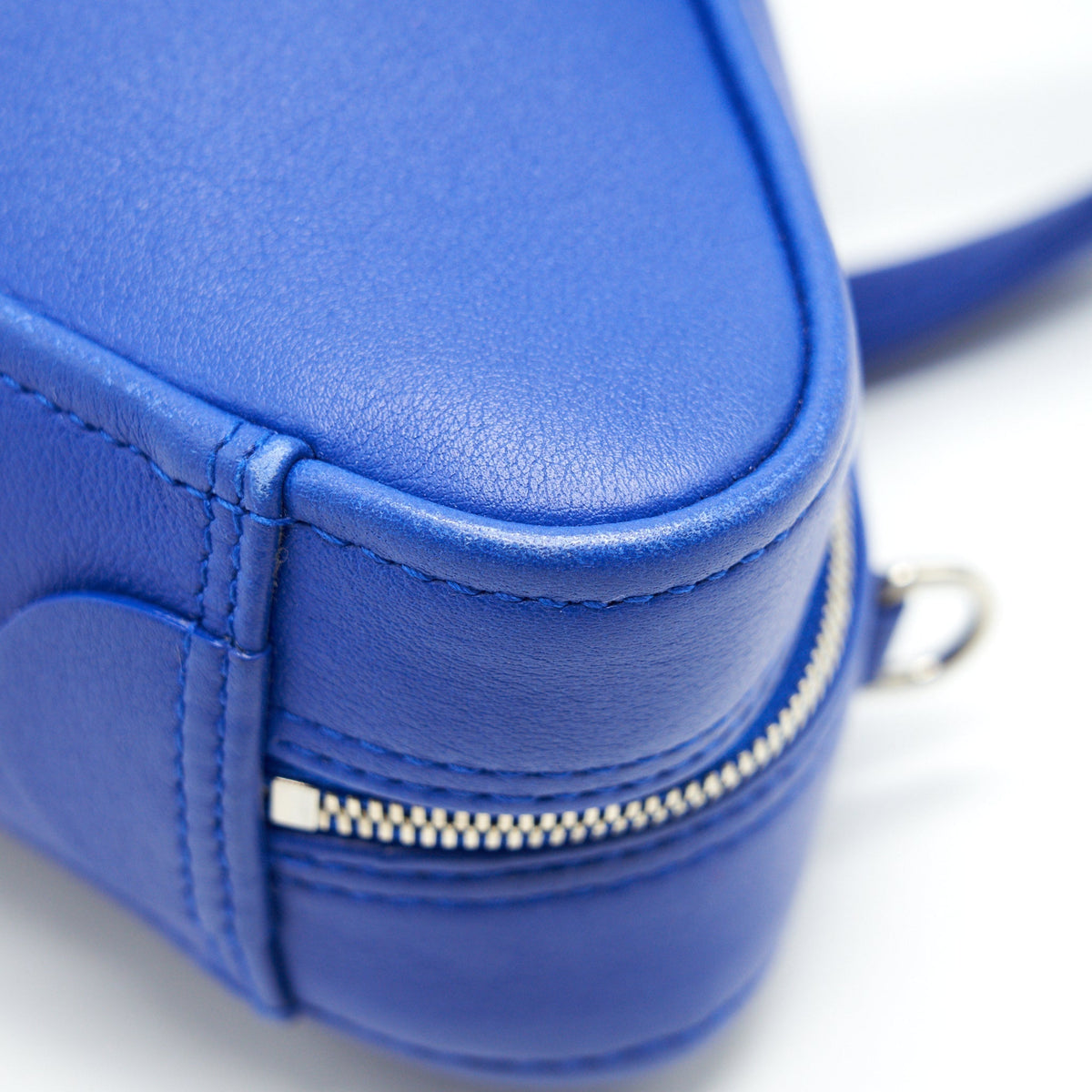 Side view of Balenciaga handbag Blue premium designer bag