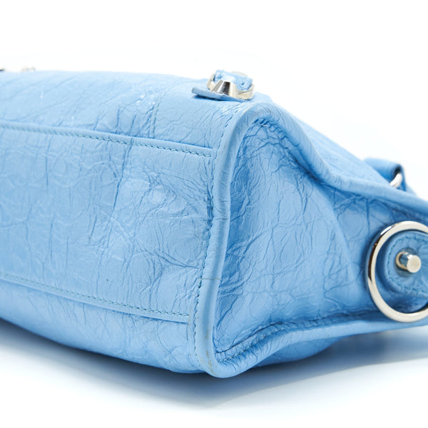 Balenciaga authentic luxury handbag Blue leather craftsmanship