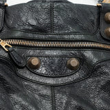 Balenciaga authentic luxury handbag Black leather craftsmanship