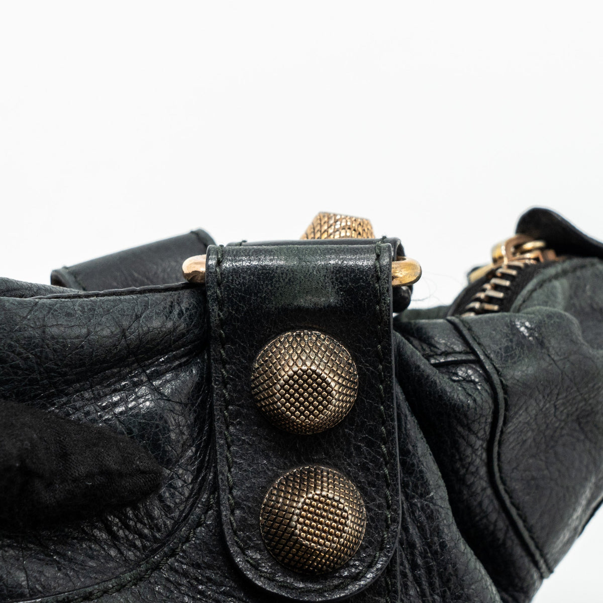 Balenciaga designer handbag leather closeup detail