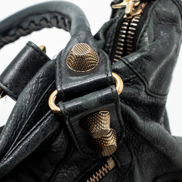 Side view of Balenciaga handbag Black premium designer bag