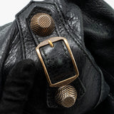 Side view of Balenciaga handbag Black premium designer bag